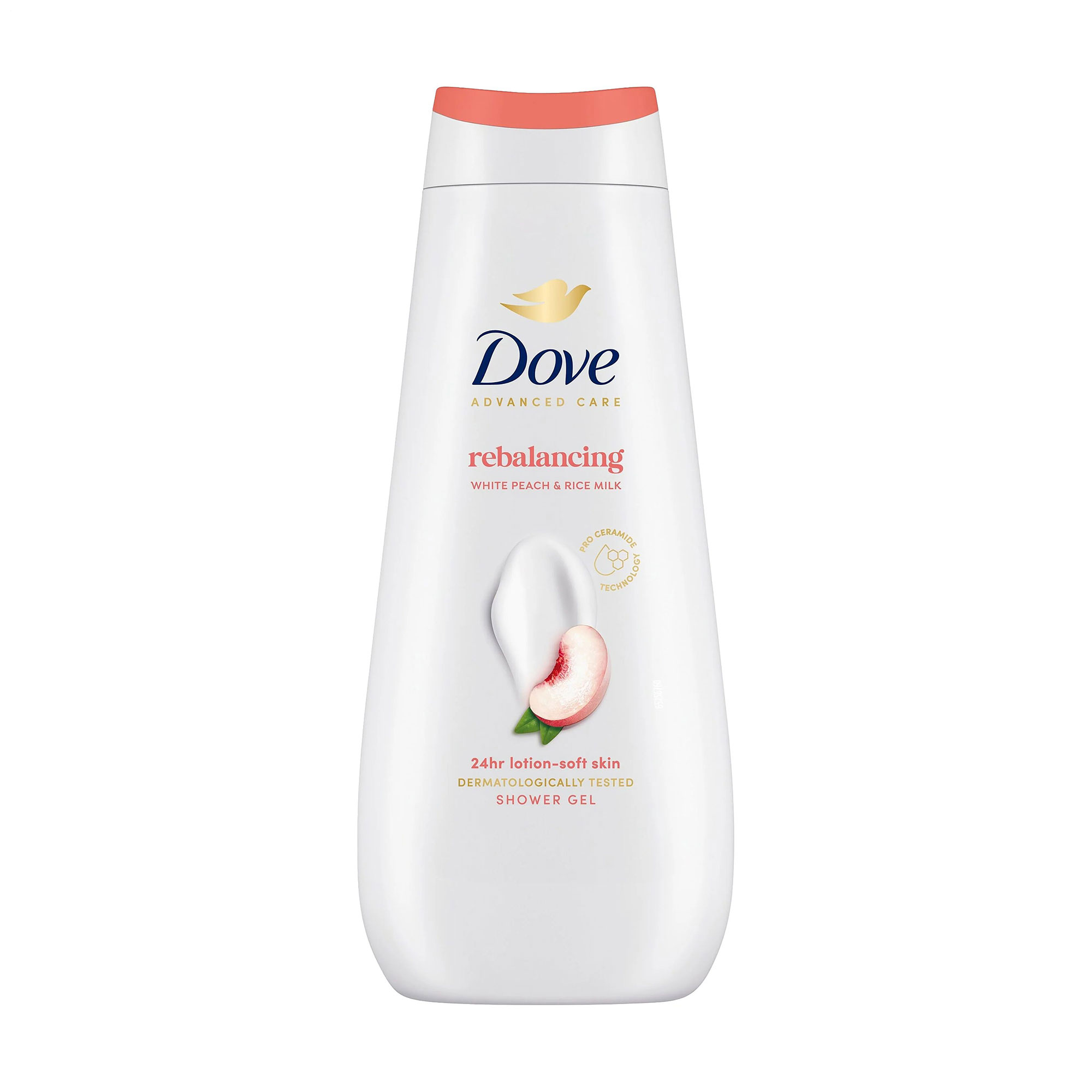 Гель для душу Dove Rebalancing Shower Gel Білий персик та рисове молочко, 400 мл